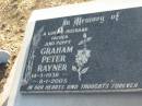 Graham Peter RAYNER b: 14 May 1938, d: 8 Jan 2005  Harrisville Cemetery - Scenic Rim Regional Council 
