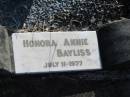 
Malcolm BAYLISS
d: 7 Oct 1963
Honora Annie BAYLISS
d: 11 Jul 1977

Harrisville Cemetery - Scenic Rim Regional Council
