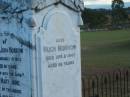 William John MORROW d: 10 Jan 1906, aged 81 (wife) Mary Jane (MORROW) d: 24 Jul 1922, aged 80 Hugh MORROW d: 5 Apr 1947, aged 62  Harrisville Cemetery - Scenic Rim Regional Council 