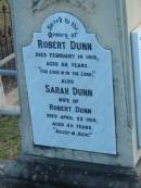 
Robert DUNN
d: 14 Feb 1919, aged 88
(wife) Sarah DUNN
d: 22 Apr 1910, aged 83
Violet Isabel Alfreda POLLOCK
d: 1 Apr 1980, aged 93

Harrisville Cemetery - Scenic Rim Regional Council
