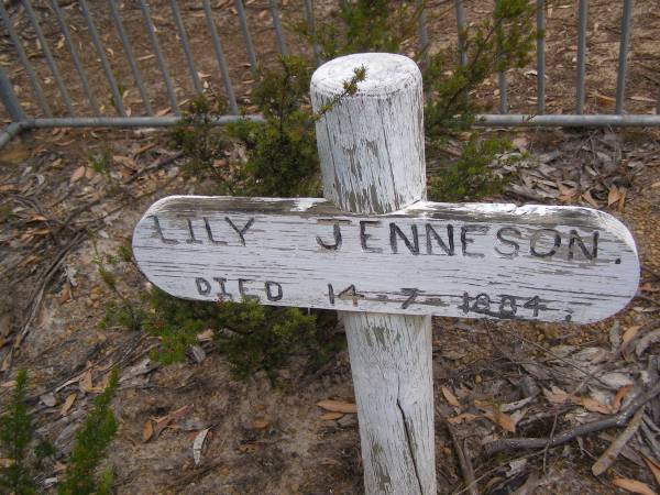 Lily JENNESON  | d: 14 Jul 1884  |   | Harvey's return Cemetery - Kangaroo Island  |   | 