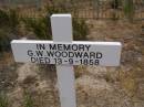 
G W WOODWARD
d: 13 Sep 1858

Harveys return Cemetery - Kangaroo Island

