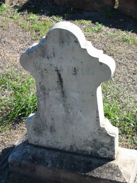 Martha PETERS, born Aug 1883 died Sept 1889;  | St Paul's Lutheran Cemetery, Hatton Vale, Laidley Shire  | 