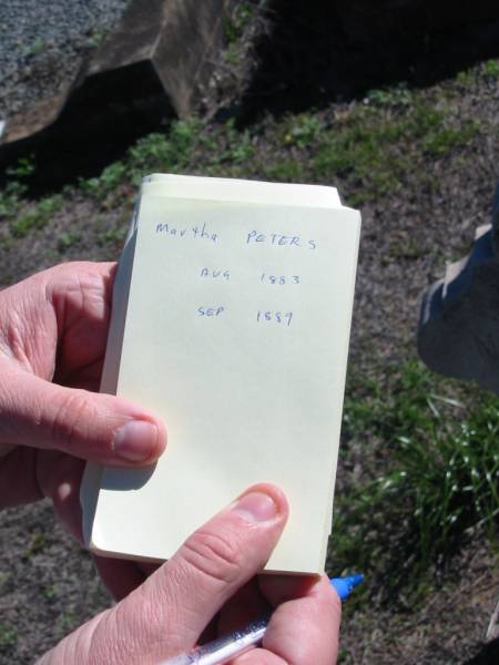 Martha PETERS, born Aug 1883 died Sept 1889;  | St Paul's Lutheran Cemetery, Hatton Vale, Laidley Shire  | 