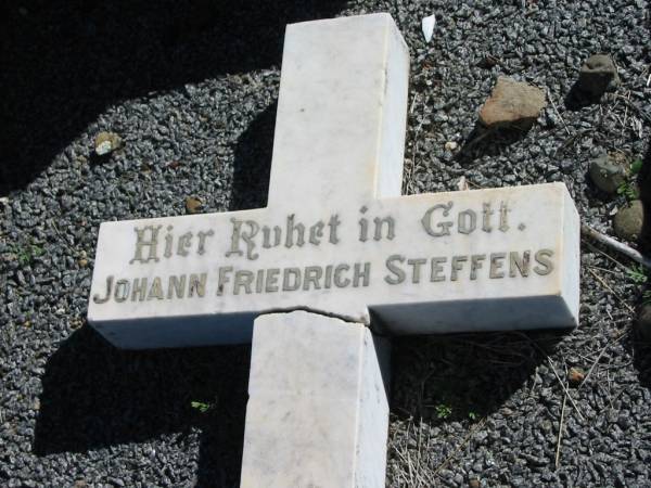 Johann Friedrich STEFFENS, born 11 Aug 1839 died 10 Oct 1910;  | St Paul's Lutheran Cemetery, Hatton Vale, Laidley Shire  | 