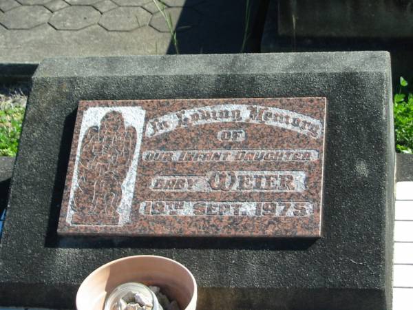 Baby WEIER, 19 Sept 1975, infant daughter;  | St Paul's Lutheran Cemetery, Hatton Vale, Laidley Shire  | 