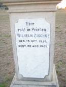 
Wilhelm ZISCHKE
b: 13 Oct 1851, d: 20 Aug 1902
Old Hatton Vale (Apostolic) Cemetery

