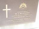 M.J. MCGOVERN, died 28 March 2002 aged 85, husband of Doris, father of Trevor & Paul; Helidon Catholic cemetery, Gatton Shire 