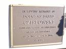 
Douglas David CZISLOWSKI,
husband father grandfather great-grandfather,
12-3-1932 - 21-5-1996;
Helidon Catholic cemetery, Gatton Shire
