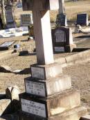 Julia CUTLER, wife mother, 1870 - 1933; Alfred Edward CUTLER, 1867 - 1941; Helidon Catholic cemetery, Gatton Shire 