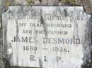 James DESMOND, husband father, 1880 - 1936; Helidon Catholic cemetery, Gatton Shire 