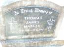Thomas James MARLER, 8-5-1919 - 15-6-1972; Helidon Catholic cemetery, Gatton Shire 