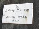 
Julia RYAN;
Helidon Catholic cemetery, Gatton Shire
