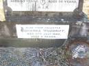 
Thomas WOODRIFF, father,
died 20 July 1942 aged 93 years;
Hannorah WOODRIFF, mother,
died 28 May 1932 aged 90 years;
Johanna WOODRIFF, daughter,
died 27 July 1883 aged 5 years;
Helidon Catholic cemetery, Gatton Shire
