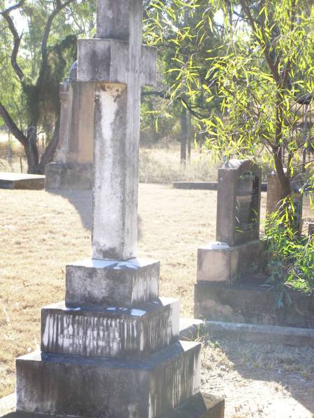 James CUDDIHY,  | died 7 July 1927 aged 97 years;  | Kate, wife,  | died 6 July 1930 aged 83 years;  | Jack MARLER, grandchild,  | died 30 June 1927 aged 5 years;  | Mary BURKE,  | died 28 Dec 1895 aged 72 years;  | Ellen CUDDIHY,  | died 4 June 1943 aged 69 years;  | Helidon Catholic cemetery, Gatton Shire  | 