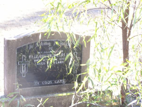 Elizabeth MARLER, mother,  | died 11 June 1967 aged 77 years;  | Helidon Catholic cemetery, Gatton Shire  | 