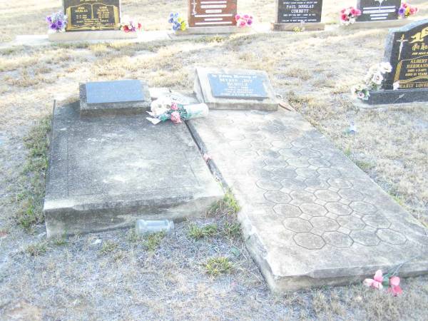 Kingsley J. SCHULZ, son brother,  | died 6 July 1971;  | Myree Joy SCHULZ,  | 1949 - 1990,  | missed by son & daughter Mark & Kylie & family;  | Helidon Catholic cemetery, Gatton Shire  | 