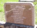 William DUNCAN,
husband father,
died 3 June 1951 aged 77 years;
Mabel Grace DUNCAN,
mother,
died 29 July 1971 aged 86 years;
Helidon General cemetery, Gatton Shire