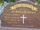 George Campbell BRASSINGTON,
born 24 Jan 1915,
died 13 Feb 1995 aged 80 years;
Helidon General cemetery, Gatton Shire