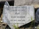 George HUDSON,
of Flagstone Creek
died 4 Oct 1917;
Mary HUDSON,
died 12 July 1915;
Helidon General cemetery, Gatton Shire