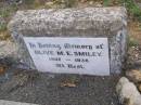 
Olive M.E. SMILEY,
1907 - 1938;
Robert James SMILEY,
1903 - 1966;
Helidon General cemetery, Gatton Shire
