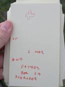 ... 6 March ...
and father
... ber ... 64 ...
SCHRODER;
Helidon General cemetery, Gatton Shire