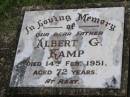 
Albert G. KAMP,
father,
died 14 Feb 1951 aged 72 years;
Helidon General cemetery, Gatton Shire
