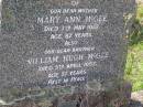 Mary Ann MCGEE,
mother,
died 7 May 1957 aged 87 years;
William Hugh MCGEE,
brother,
died 5 April 1957 aged 57 years;
Helidon General cemetery, Gatton Shire
