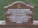 Lance Edwin KEARNEY,
husband of Olga,
father grandfather,
died 3-1-1986 aged 61 years;
Olga Shirley KEARNEY,
wife of Lance,
mother of Dennise, Dean, Darell, Jeffrey & Karen,
nana,
died 19-7-1991 aged 66 years,
3 daughters in WA;
Helidon General cemetery, Gatton Shire