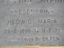 Hedwig Maria KREGENBRINK, 26-2-1895 - 11-5-72, loved by Eileen; Helidon General cemetery, Gatton Shire 