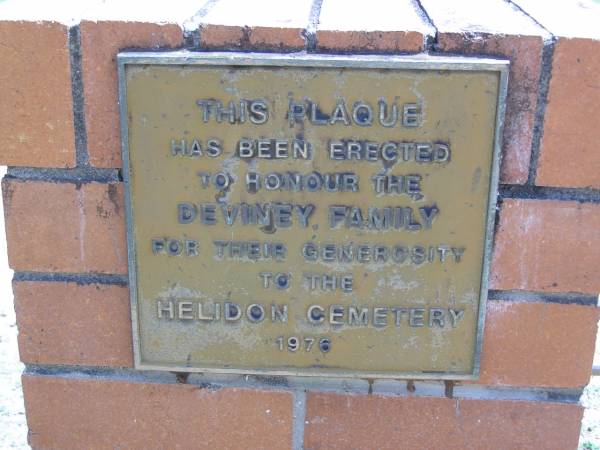 DEVINEY family;  | Helidon General cemetery, Gatton Shire  | 