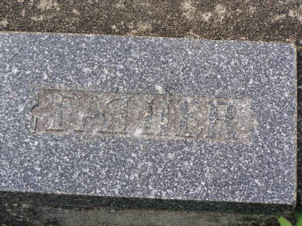 James ANDREW,  | father,  | died 30 Aug 1947 aged 87 years;  | Elizabeth ANDREW,  | mother,  | died 29 July 1955 aged 95 years;  | Janet ANDREW,  | died 8-11-74;  | John ANDREW;  | Edward (Ted) ANDREW,  | husband,  | 1905 - 1942;  | Margaret Jane (Petty) WILLIAMS,  | mother,  | 8-10-1906 - 6-4-1999,  | buried Toowong, Qld;  | Helidon General cemetery, Gatton Shire  | 