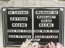 
Arthur KEENE,
died 9 Aug 1968 aged 70 years;
Margaret Hilda KEENE,
died 8 Nov 1997 aged 96 years;
Howard cemetery, City of Hervey Bay
