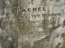 
Rachel,
wife of Walter NEWSOM,
died 12 FEb 1904 in 56th year;
Howard cemetery, City of Hervey Bay
