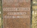 
George William DART,
died 7-11-52 aged 76 years;
Selina DART,
died 1 March 1968 aged 89 years;
Howard cemetery, City of Hervey Bay
