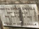 
Edward STOVOLD,
died 24 March 1919;
Howard cemetery, City of Hervey Bay
