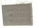 
John Thomas WALKER,
1861 - 1936;
Elizabeth Grace WALKER,
1865 - 1951;
Howard cemetery, City of Hervey Bay
