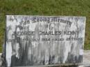 
George Charles KENNY,
died 25 July 1954 aged 49 years;
Howard cemetery, City of Hervey Bay


