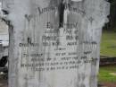 
Elizabeth,
wife of Robert BOAG,
died 30 Aug 1908 aged 49 years;
Howard cemetery, City of Hervey Bay
