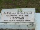 
George Wayne HOFFMAN,
died infancy 1946;
Howard cemetery, City of Hervey Bay
