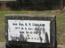 
G.M. COULSON,
died 21-12-38;
Howard cemetery, City of Hervey Bay
