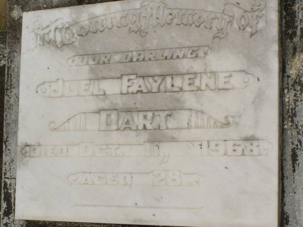 Juel Faylene DART,  | died 11 Oct 1968 aged 28 years;  | Howard cemetery, City of Hervey Bay  | 