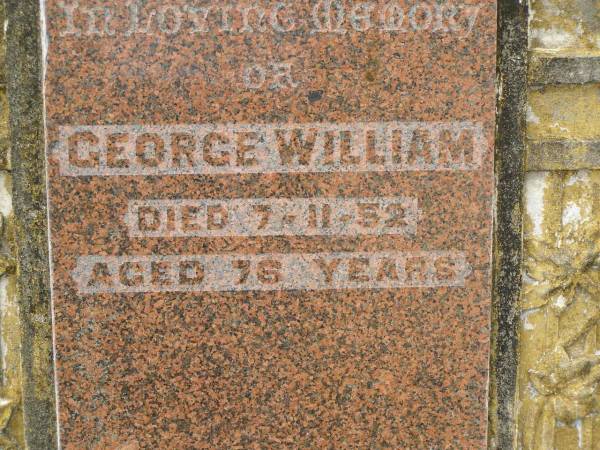George William DART,  | died 7-11-52 aged 76 years;  | Selina DART,  | died 1 March 1968 aged 89 years;  | Howard cemetery, City of Hervey Bay  | 