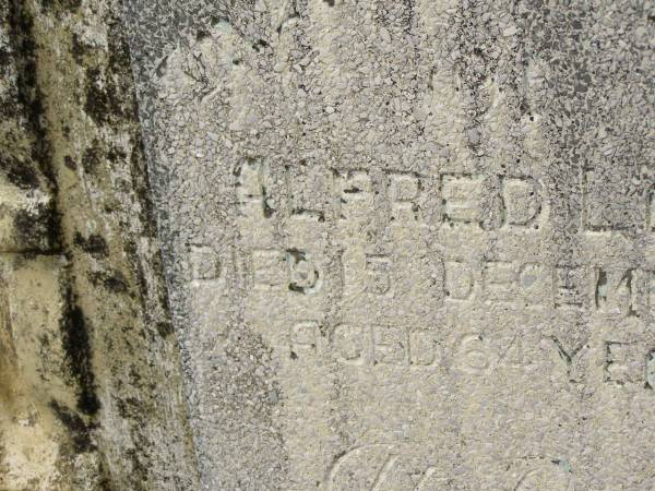 Alfred LOWE,  | died 15 Dec 1951 aged 64 years;  | Howard cemetery, City of Hervey Bay  | 