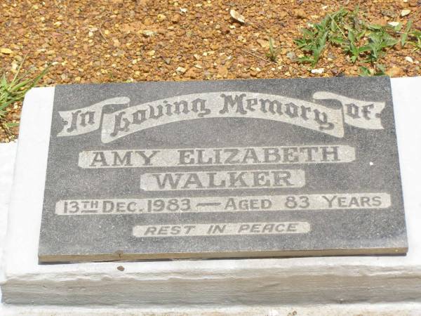 Amy Elizabeth WALKER,  | died 13 Dec 1983 aged 83 years;  | Howard cemetery, City of Hervey Bay  | 