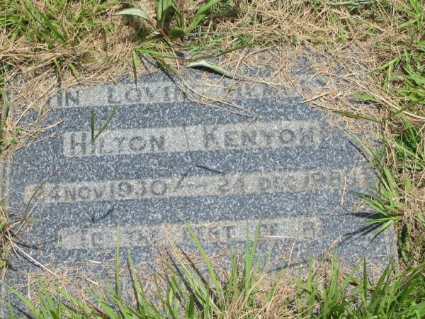 Hilton KENYON,  | 24 Nov 1930 - 24 Dec 1989;  | Howard cemetery, City of Hervey Bay  | 