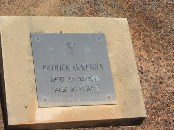 Patrick MCKENNA,  | died 28-12-1919 aged 66 years;  | Howard cemetery, City of Hervey Bay  | 