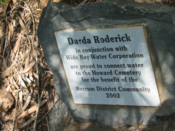 Darda RODERICK;  | Howard cemetery, City of Hervey Bay  | 