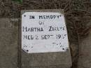 
Martha ZIELKA
d: 2 Sep 1955, aged 45
Hoya Lutheran Cemetery, Boonah Shire
