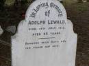 
Adolph LEWALD
d: 17 Jul 1915, aged 63
Hoya Lutheran Cemetery, Boonah Shire
